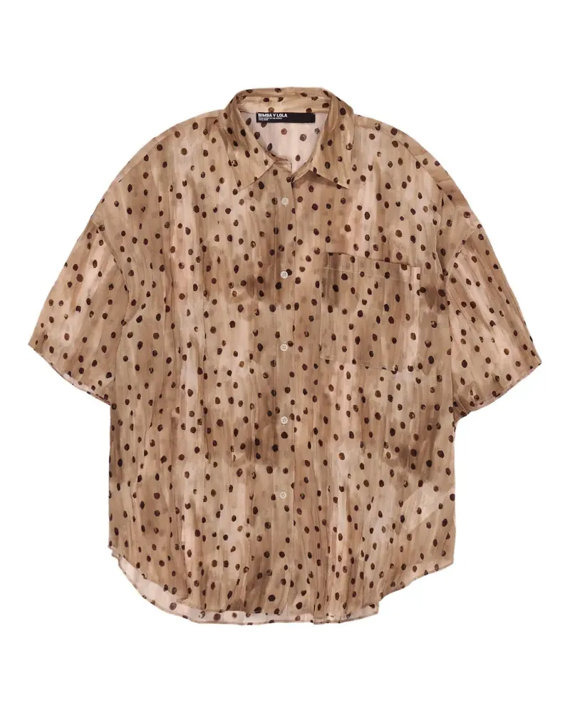 BIMBA Y LOLA Hemd mit Polka Dots - Nude Nude