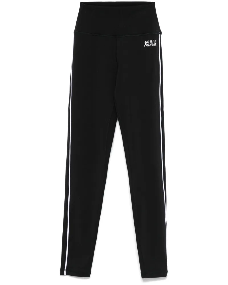 SPORTY & RICH Runner Performance-Leggings - Schwarz Schwarz