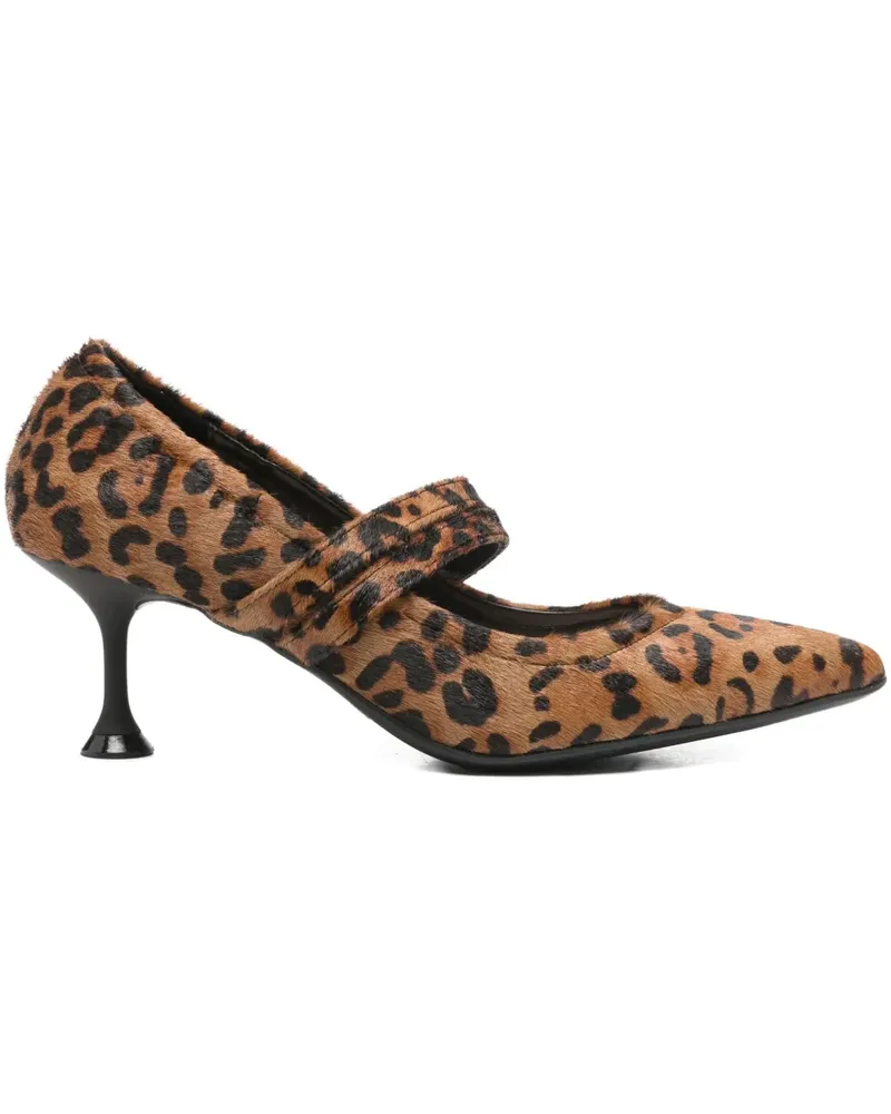 MARC ELLIS Spitze Pumps mit Leopardenmuster - Braun Braun