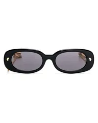 Nanushka Chic Sonnenbrille mit ovalem Gestell Schwarz