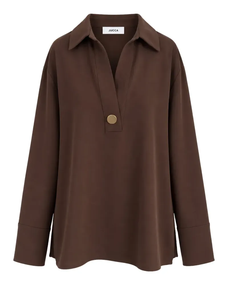 Jucca button-detail long-sleeve blouse - Braun Braun