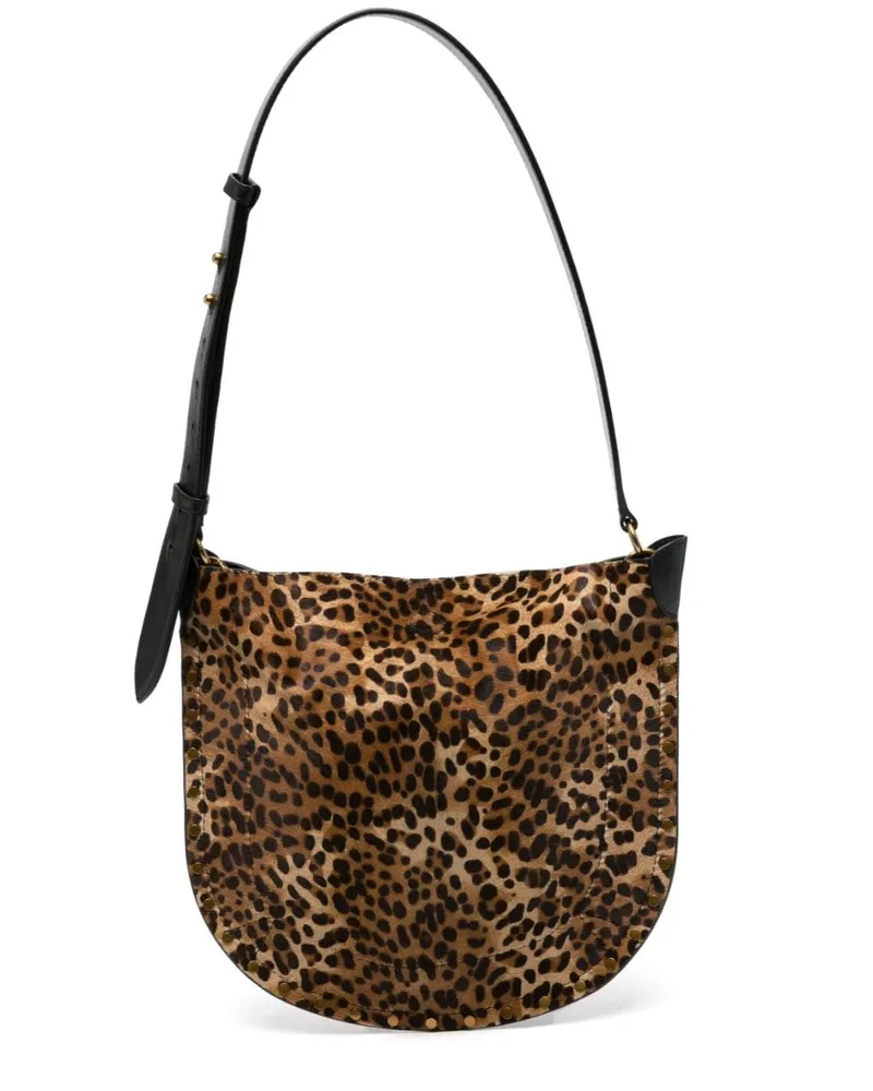 Isabel Marant Oskan Schultertasche mit Leoparden-Print - Nude Nude