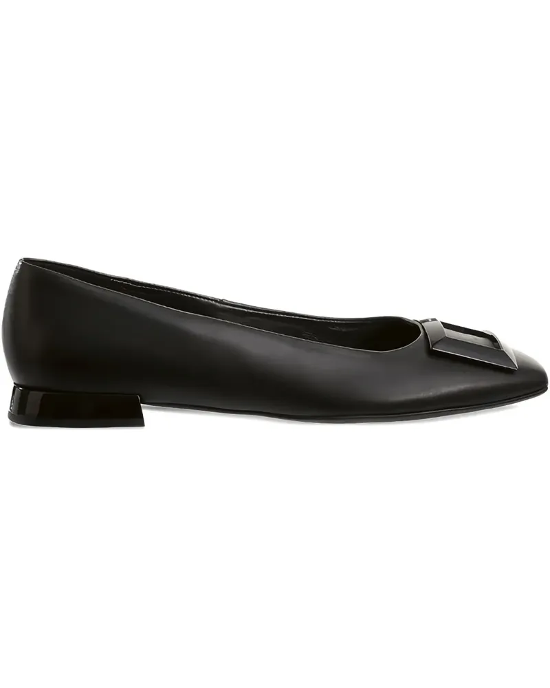 Högl Flache Coco Pumps mit Schnalle - Schwarz Schwarz