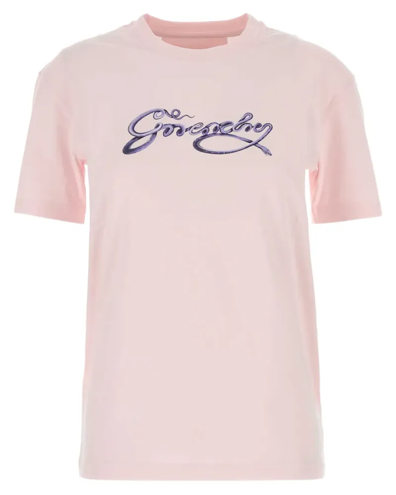 Givenchy T-Shirt mit Logo-Stickerei - Rosa Rosa