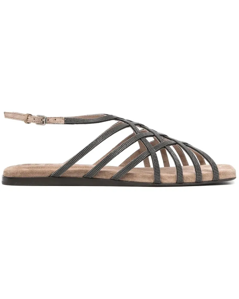 Brunello Cucinelli Sandalen mit überkreuzten Riemen - Braun Braun