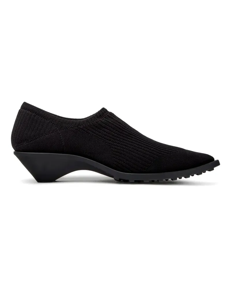 Camper x Issey Miyake Anna gerippte Loafer mit spitzer Kappe - Schwarz Schwarz