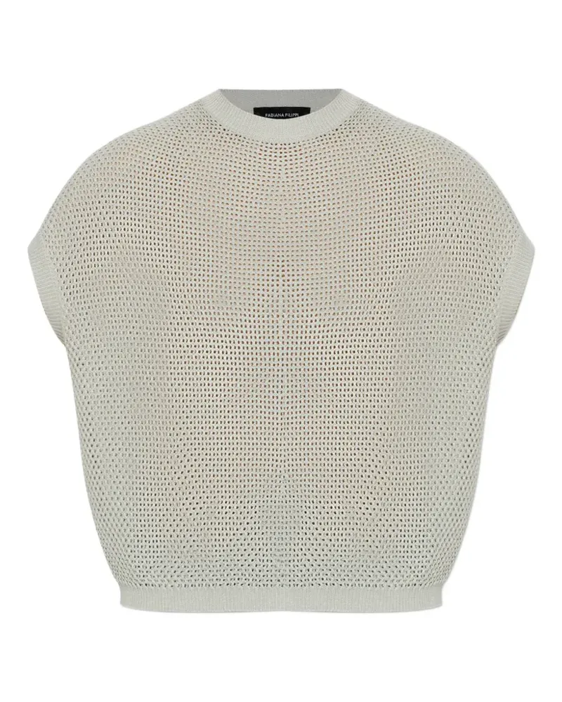Fabiana Filippi Gestricktes T-Shirt - Grau Grau