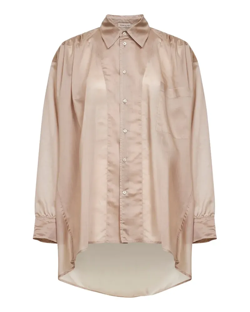 Blanca buttoned chest-pocket shirt - Nude Nude
