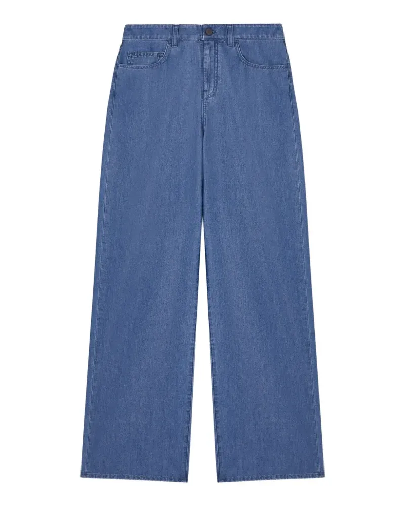 Emporio Armani eagle club J8B wide-leg turn-up jeans - Blau Blau