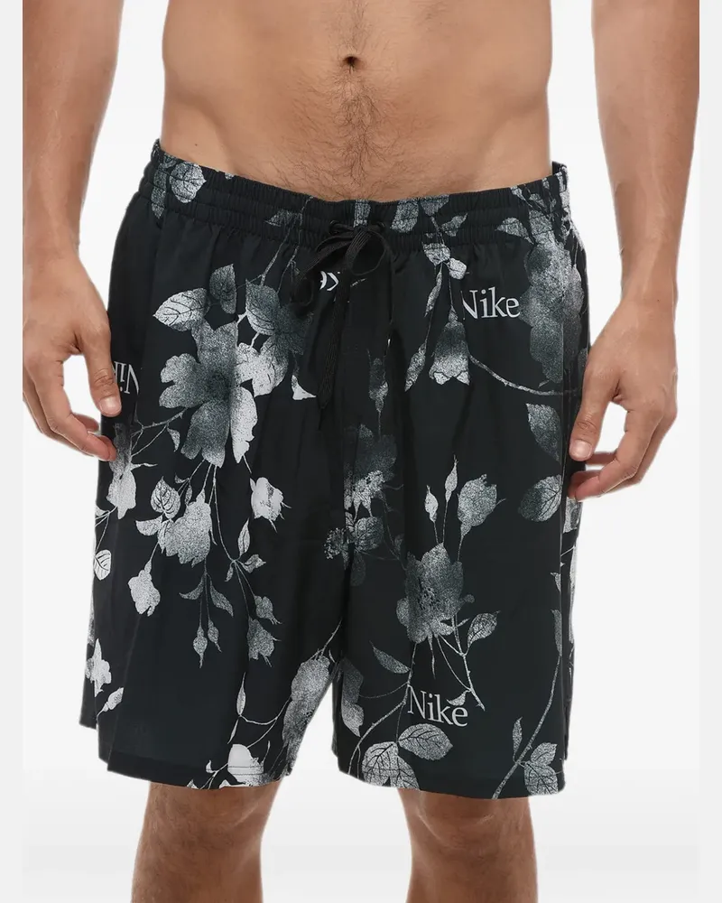 Nike Badeshorts mit Blumenprint - Schwarz Schwarz