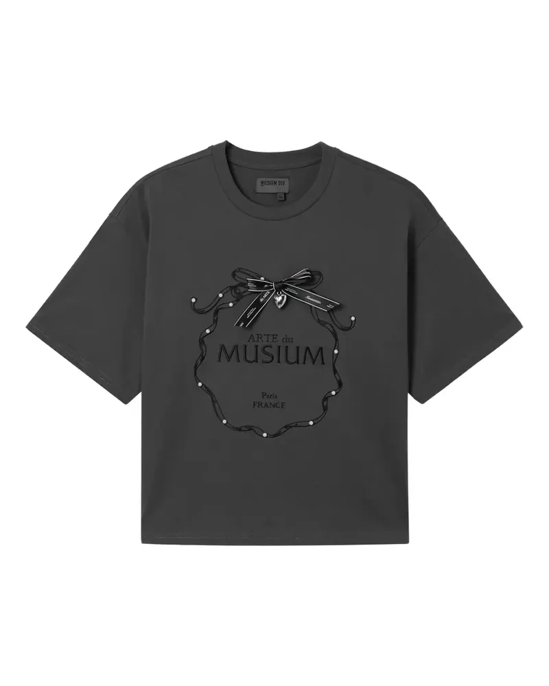 Musium Div. bow-graphic T-shirt - Grau Grau