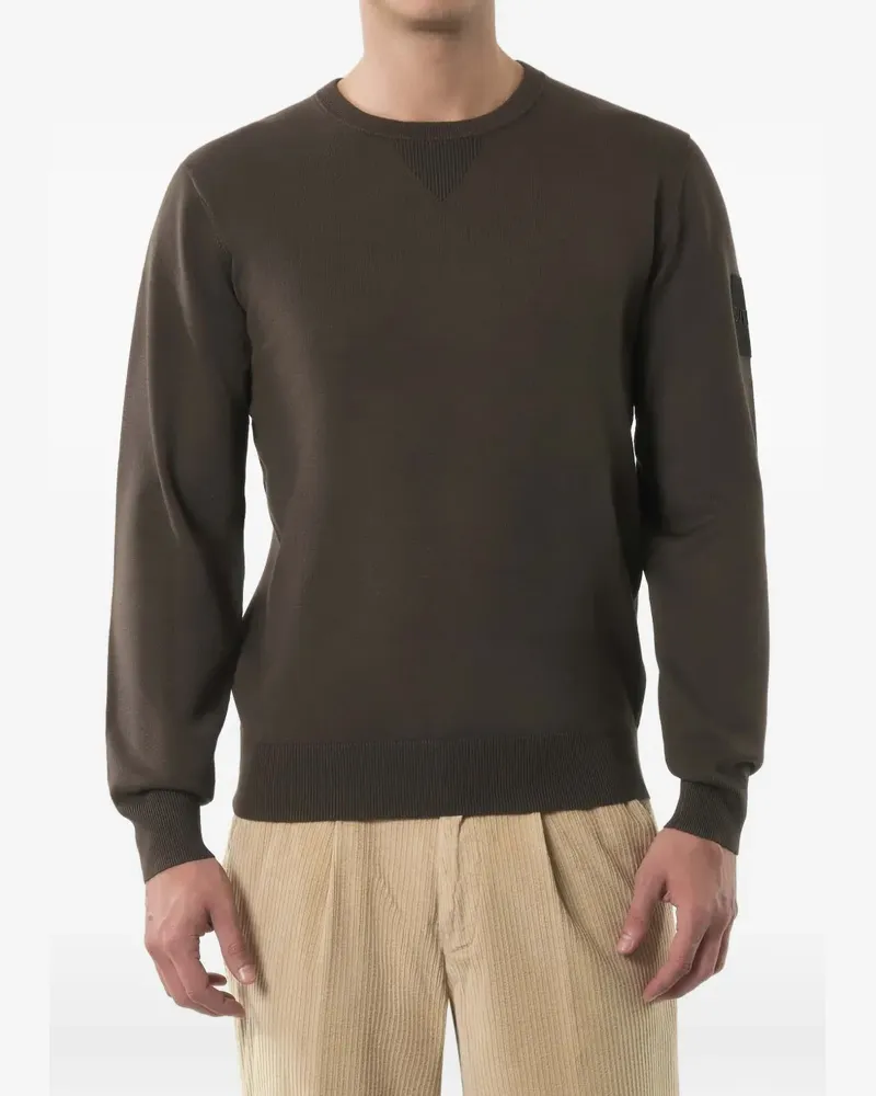 OUTHERE ribbed patch sweater - Braun Braun
