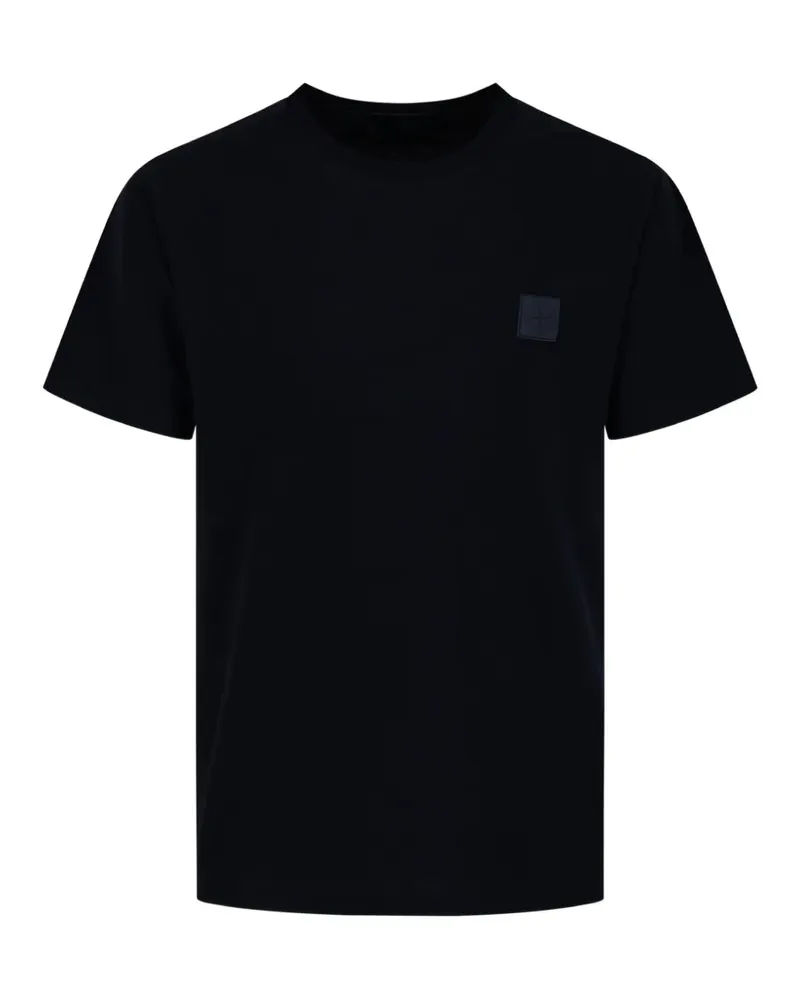 Stone Island T-Shirt mit Logo-Patch - Blau Blau