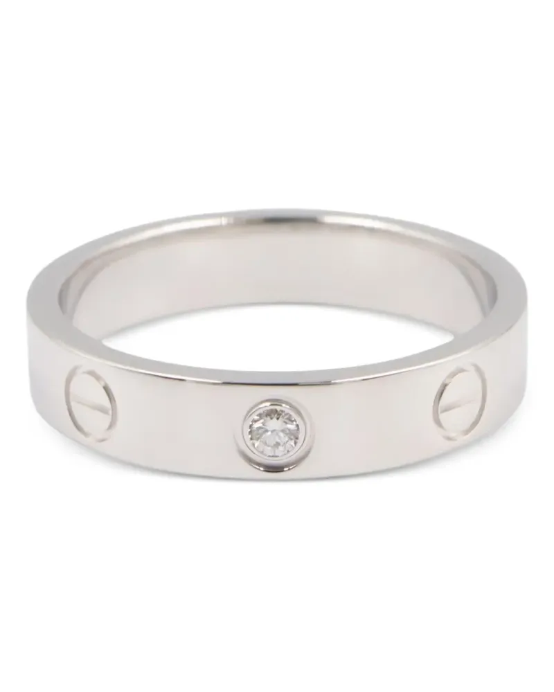 Cartier 2010s mini Love Ring mit Diamant - Silber Silber