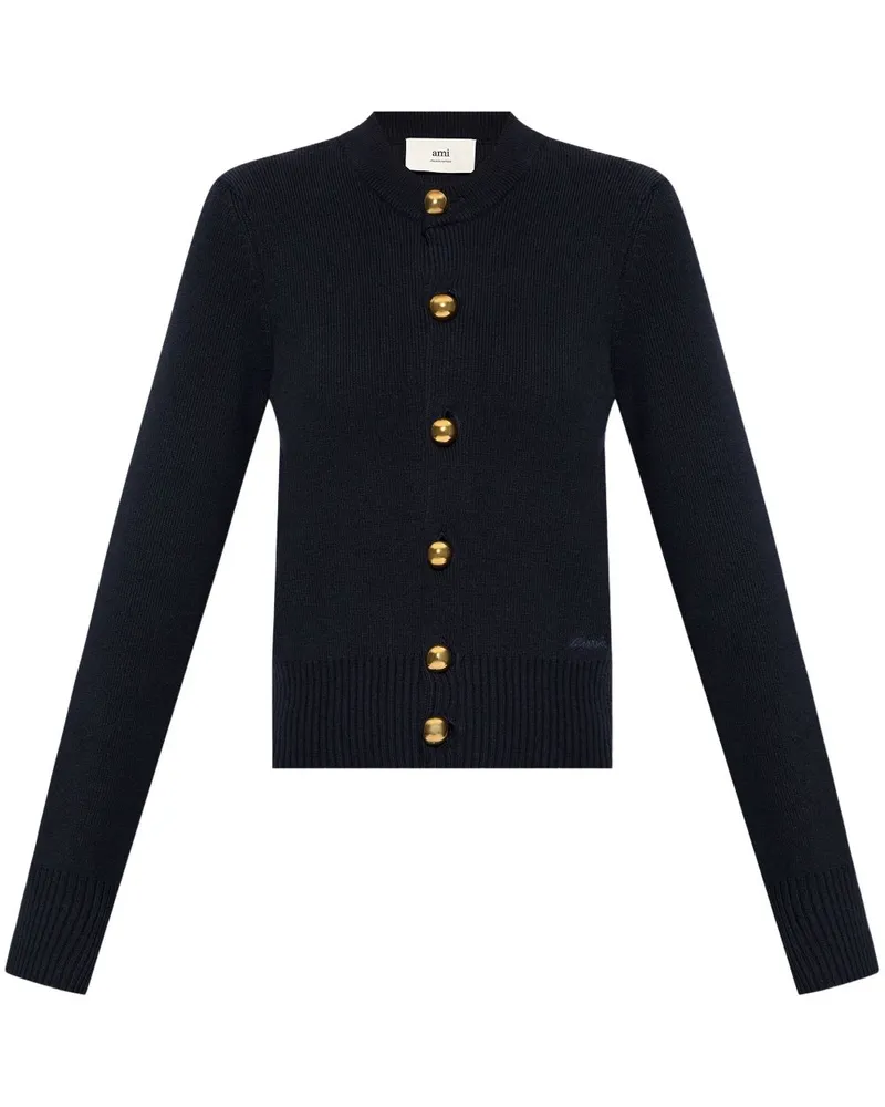 AMI Paris Cardigan mit Logo-Stickerei - Blau Blau