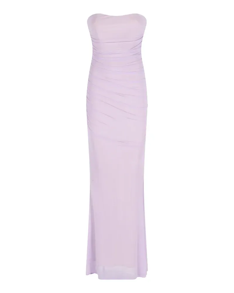 Retrofête ruched-strapless dress - Violett Violett