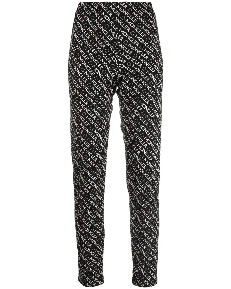 Moncler Jersey-Hose mit Logo-Print - Schwarz Schwarz