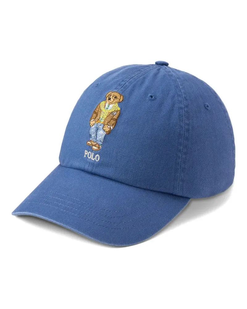 Ralph Lauren Baseballkappe mit Bärenstickerei - Blau Blau