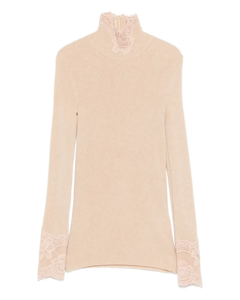 Valentino Garavani Rollkragenpullover mit Spitze - Nude Nude