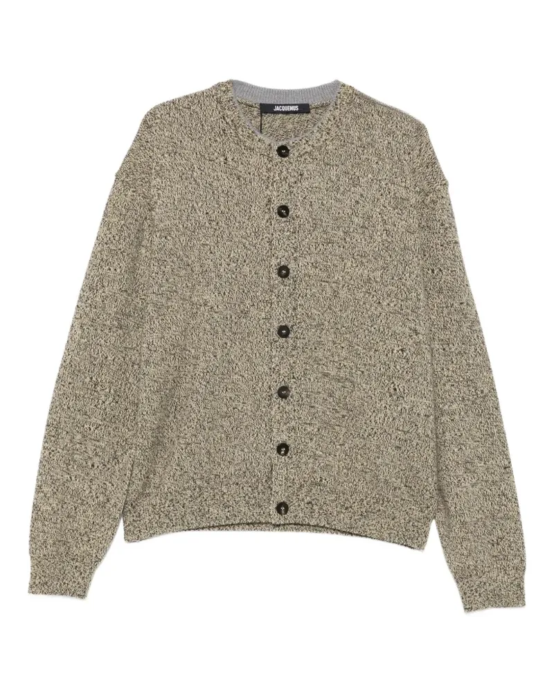Jacquemus logo-intarsia button-up cardigan - Nude Nude