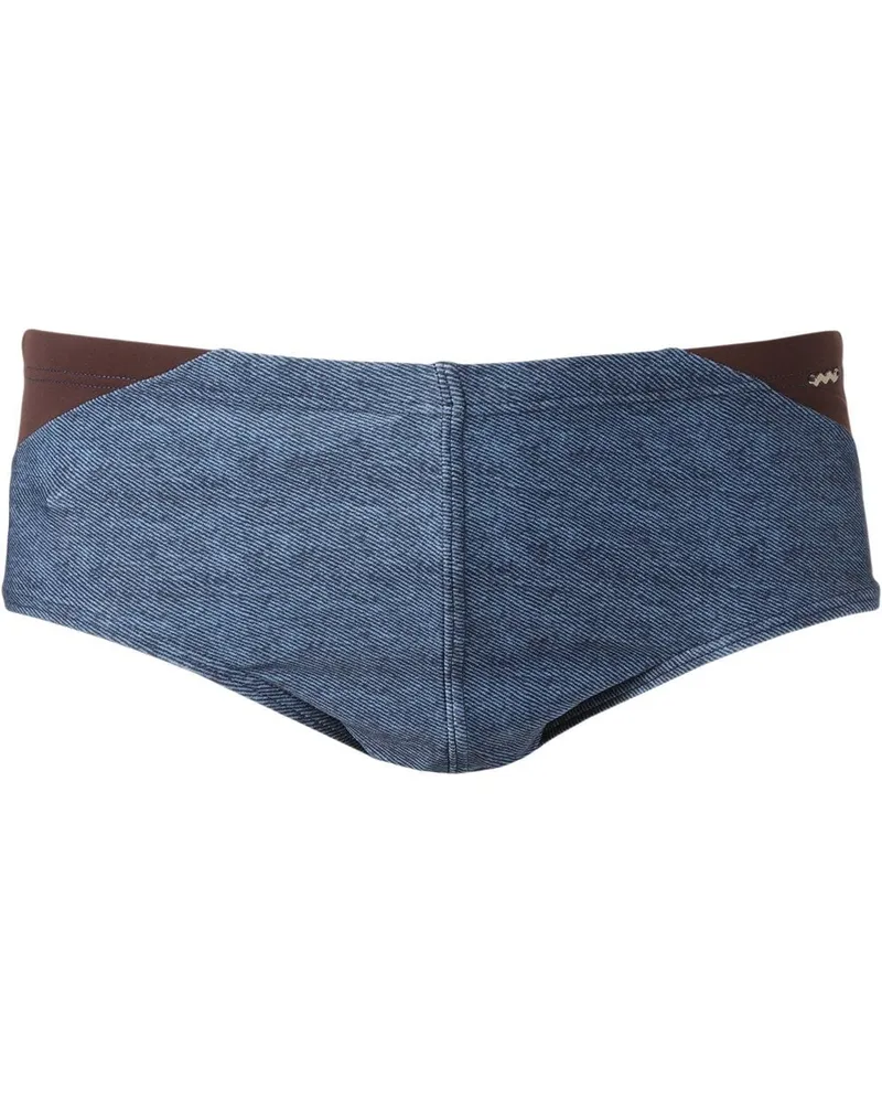 Amir Slama Badehose mit Jeans-Print - Blau Blau