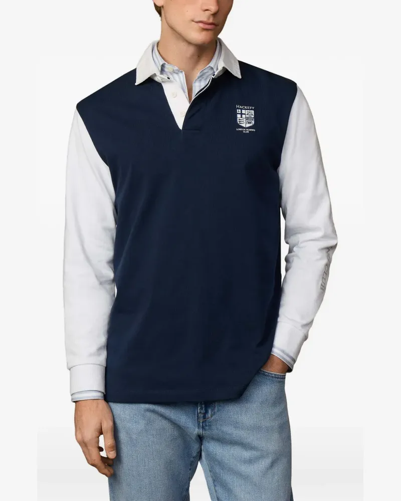 Hackett Langärmeliges Poloshirt - Blau Blau