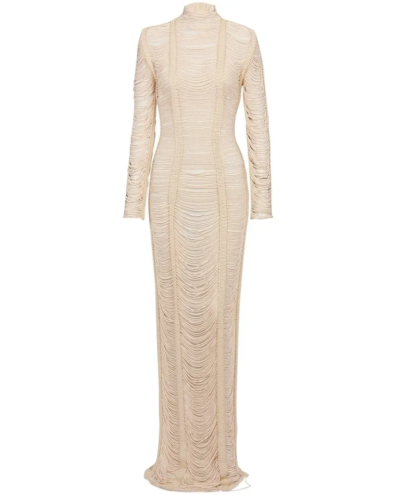 Balmain Langärmeliges Maxikleid - Nude Nude