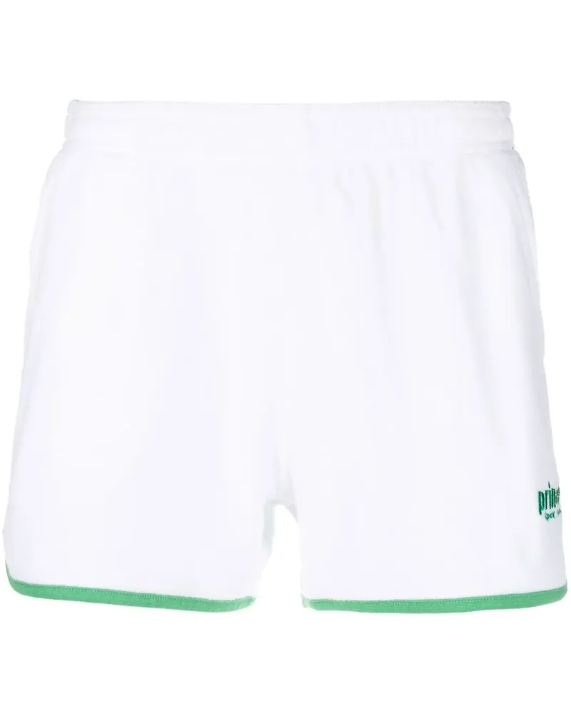 SPORTY & RICH Joggingshorts mit Kontrastborten - Weiß Weiß
