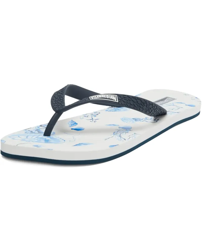 Vilebrequin Flip-Flops mit Strand-Print - Weiß Weiß