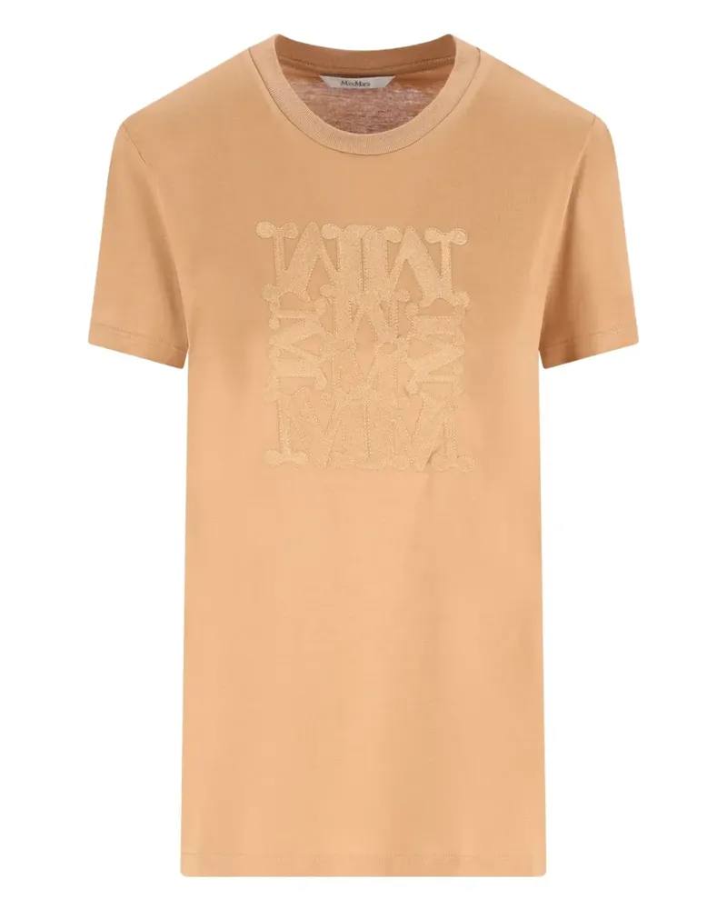 Max Mara T-Shirt mit Logo-Stickerei - Braun Braun