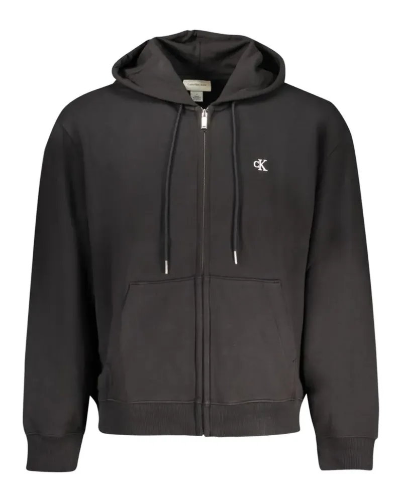 Calvin Klein logo-print zip-up hoodie - Schwarz Schwarz