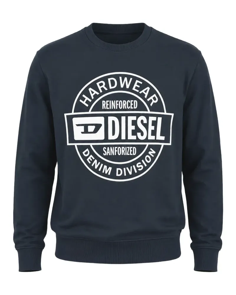Diesel Sweatshirt mit Logo-Print - Blau Blau