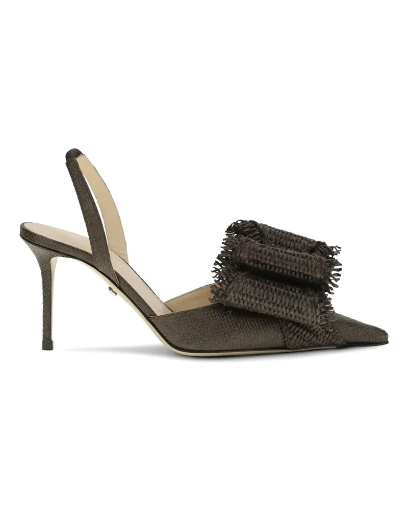Mach & Mach raffia fringed slingback sandals - Braun Braun