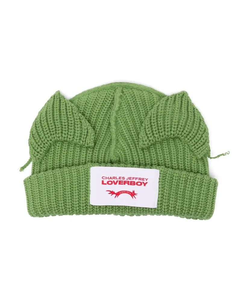 Charles Jeffrey Loverboy Chunky Beanie mit Ohren - Grün Grün