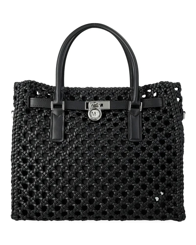 Michael Kors woven padlock tote bag - Schwarz Schwarz