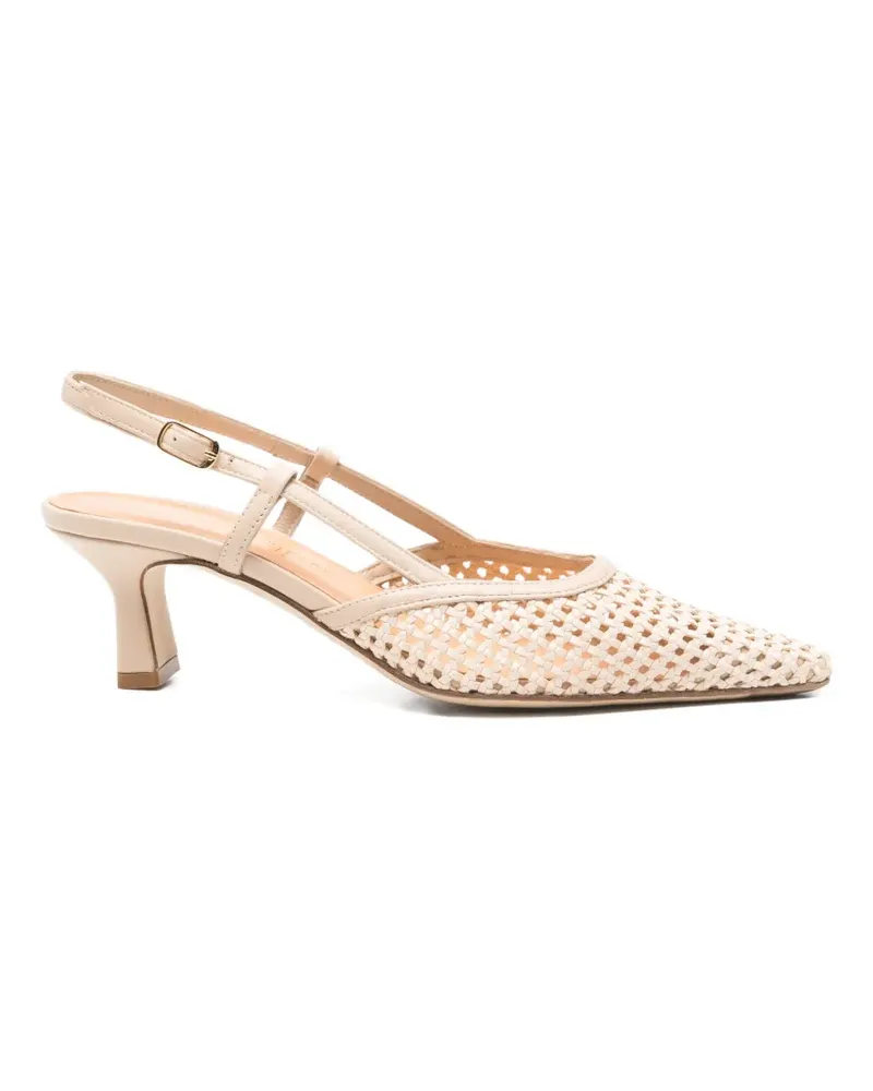 Julie Dee woven slingback pumps - Nude Nude