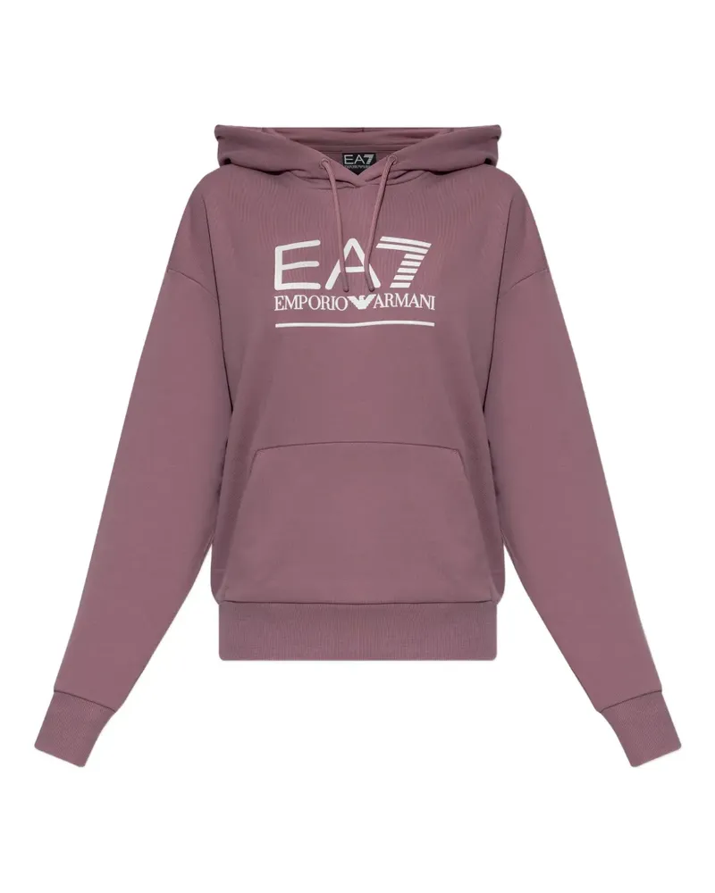 EA7 logo-detail long-sleeve hoodie - Rosa Rosa
