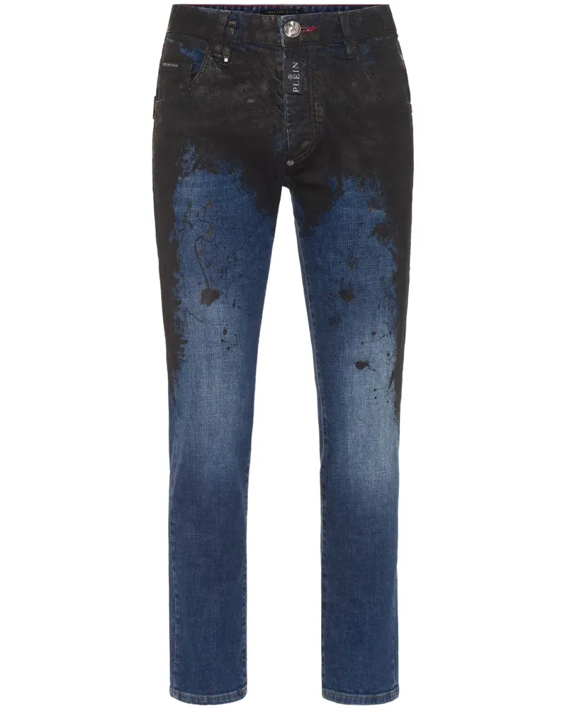 Philipp Plein Skinny-Jeans mit Logo-Applikation - Schwarz Schwarz