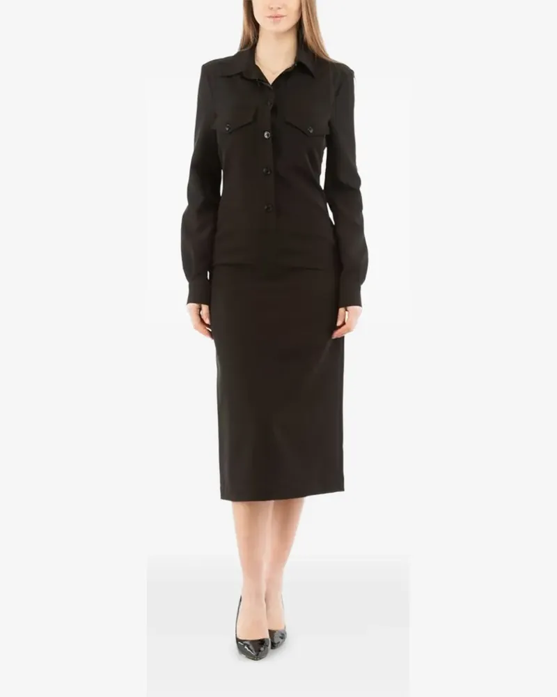 Moschino Geknöpftes Kleid mit Klappentasche - Schwarz Schwarz
