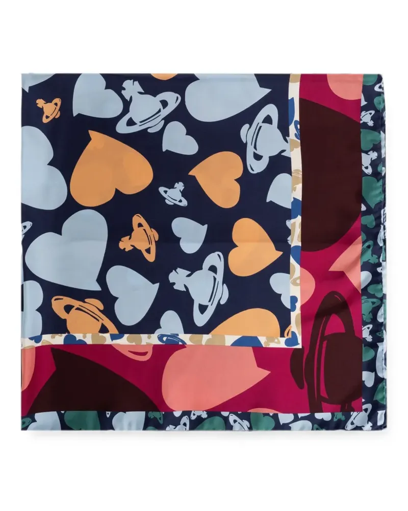 Vivienne Westwood Orb-print heart-print scarf - Blau Blau
