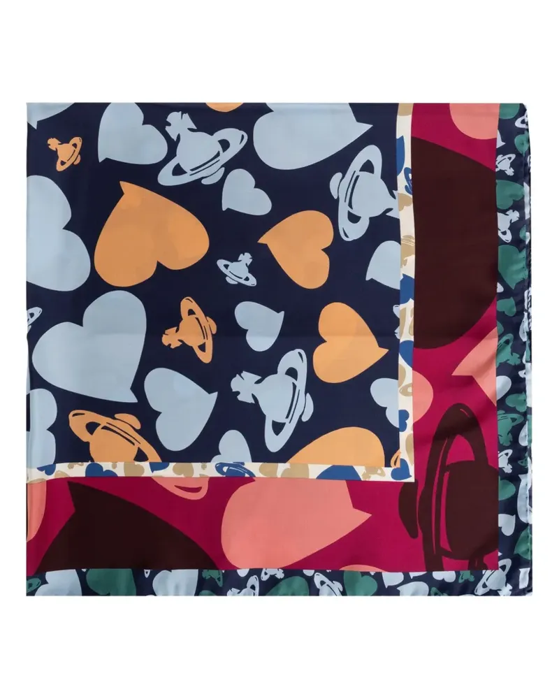 Vivienne Westwood Schal mit Orb-Print - Blau Blau