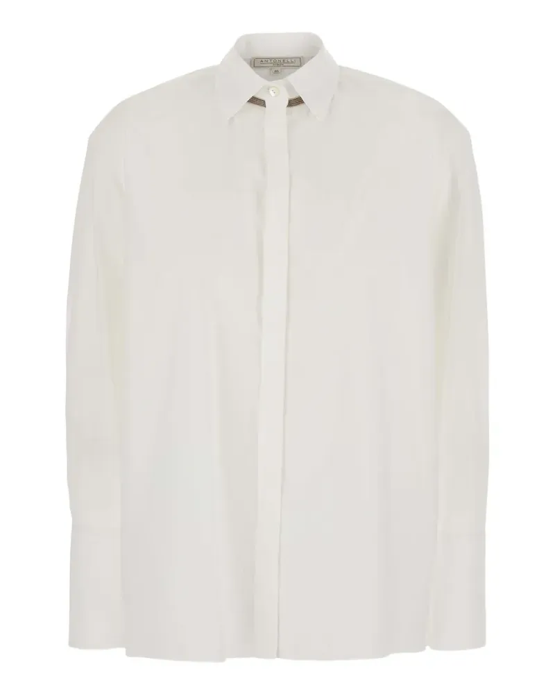 Antonelli Firenze chain-embellished long-sleeve shirt - Weiß Weiß