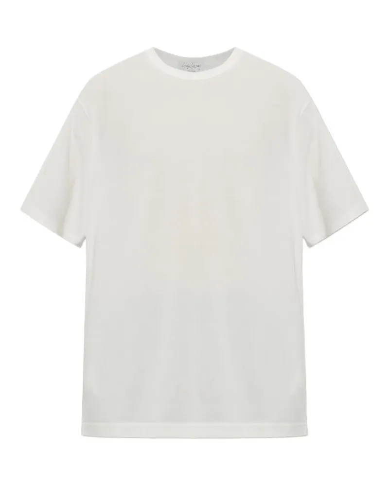 Yohji Yamamoto T-Shirt mit rundem Ausschnitt - Weiß Weiß