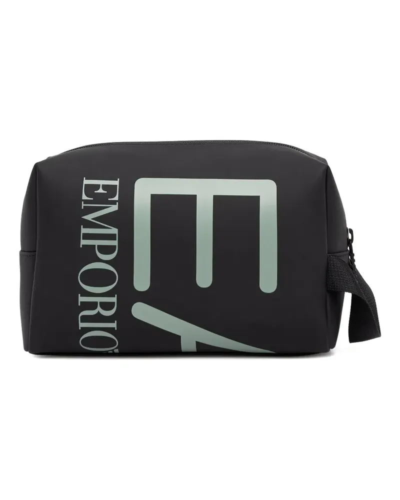 EA7 Kosmetiktasche mit Logo-Print - Schwarz Schwarz