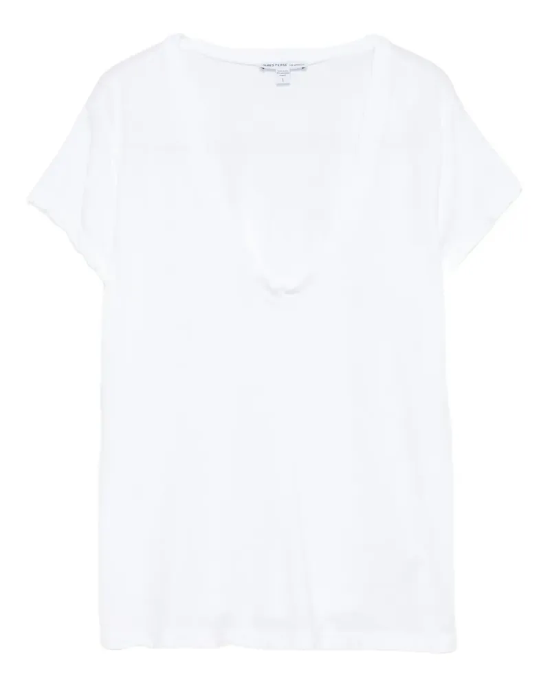 James Perse T-Shirt mit V-Ausschnitt - Weiß Weiß