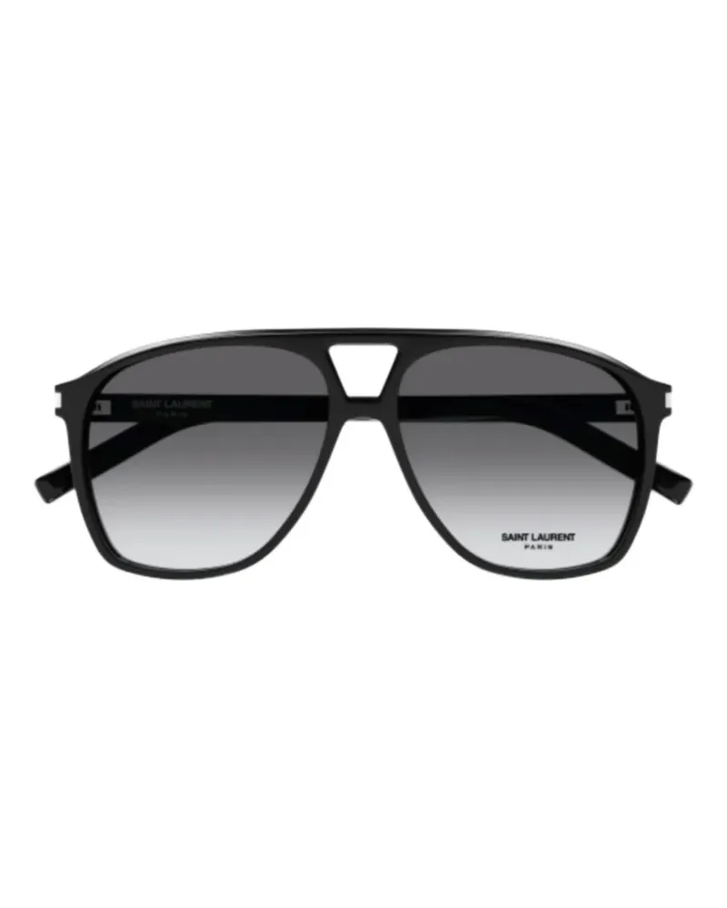 Saint Laurent Sonnenbrille mit eckigem Gestell - Schwarz Schwarz