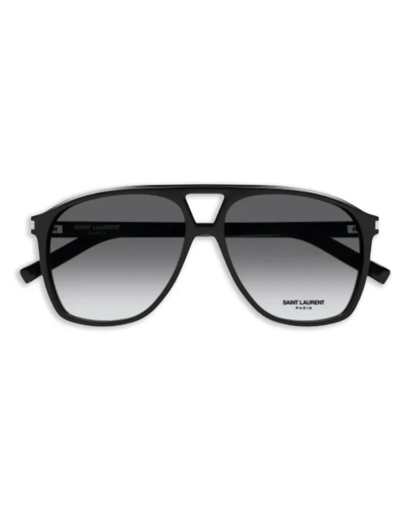 Saint Laurent Sonnenbrille mit eckigem Gestell - Schwarz Schwarz