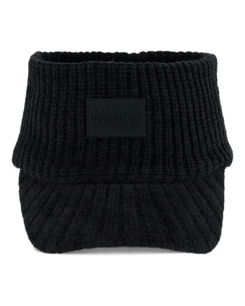 Bogner logo-patch ribbed visor - Schwarz Schwarz