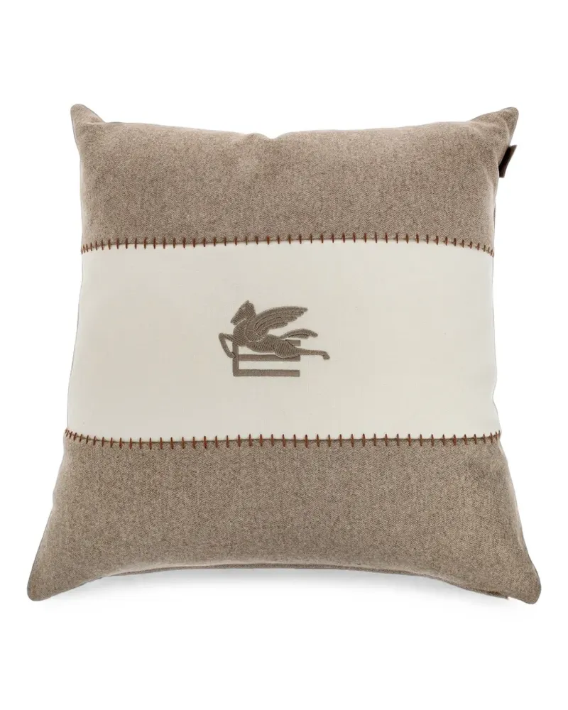 Etro Kissen mit Pegaso-Stickerei - Braun Braun