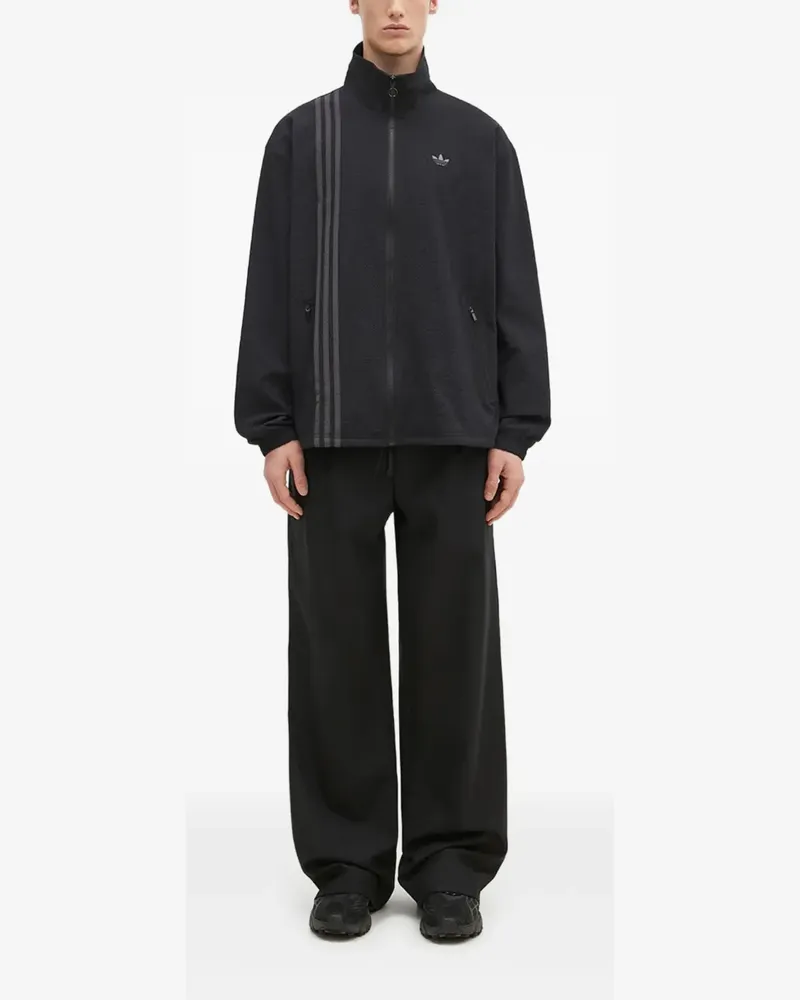 adidas Seersucker Firebird Jacke mit Reißverschluss - Schwarz Schwarz